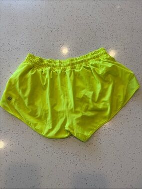 lululemon athletica Neon Yellow Athletic Running Shorts
